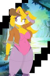  absurd_res anthro archie_comics bunnie_rabbot camel_toe clothed clothing female hat headgear headwear hi_res jacket lagomorph leotard leporid mammal oyanbun rabbit sega solo sonic_the_hedgehog_(archie) sonic_the_hedgehog_(comics) sonic_the_hedgehog_(series) topwear 