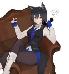  +++ animal_ear_fluff animal_ear_piercing animal_ears arknights bajigurr black_hair black_pantyhose black_tail black_vest blue_gloves blue_shorts bolo_tie closed_mouth collared_shirt commentary corrupted_twitter_file couch crossed_legs feet_out_of_frame female fingerless_gloves gloves hair_between_eyes highres holding holding_phone lappland_(arknights) long_hair long_sleeves looking_at_viewer multicolored_eyes on_couch orange_eyes pantyhose phone purple_eyes shirt short_shorts shorts simple_background solo symbol-only_commentary tail texas_(arknights) texas_the_omertosa_(arknights) two-tone_eyes vest white_background white_shirt wolf_ears wolf_girl wolf_tail 