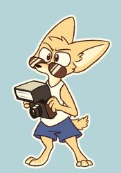  anthro bernie-buddy camera canid canine clothing disney eyewear fennec_fox finnick_(zootopia) fox male mammal shirt solo sunglasses tank_top topwear true_fox zootopia 