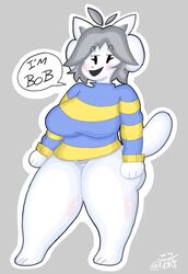  anthro anthrofied bob_(undertale) breasts clothed clothing female hair hi_res lewd_dorky mammal solo tem temmie_(undertale) undertale undertale_(series) white_body 