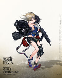  ak-74u_(girls&#039;_frontline) aks-74u ammunition_pouch ankle_strap arm_up armpits assault_rifle asymmetrical_footwear asymmetrical_legwear asymmetrical_pants bag baggy_clothes baggy_pants blonde_hair blue_eyes blue_footwear blue_tube_top blush boots breasts camouflage camouflage_pants character_name choker cleavage colored_shoe_soles combat_knife copyright_name cross-laced_footwear damaged fanny_pack female fingerless_gloves floating_hair full_body girls&#039;_frontline gloves groin gun hair_between_eyes highres holding holding_gun holding_weapon hood hooded_jacket infukun jacket kalashnikov_rifle knee_pads knife knife_sheath lace-up_boots logo looking_at_viewer medium_breasts midriff off_shoulder official_art open_clothes open_jacket open_mouth pants pouch promotional_art red_gloves rifle sheath shoe_soles short_hair_with_long_locks sideboob sidelocks single_knee_pad solo strap strapless torn_clothes torn_jacket torn_pants trigger_discipline tsurime tube_top uneven_footwear uneven_legwear untied_footwear weapon 