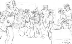  2008 anthro associated_student_bodies canine cervine chris_mckinley cletis_&quot;tiny&quot;_morton daniel_king dated david_mear deer dorm feline female fur furry furry_only group hyena joel_the_lemur lemur lion male marcus_paxten monochrome multiple_boys raccoon richard_sebastian school signature skunk tiger tina_devereaux traditional_media_(artwork) vincent_donneman wolf 