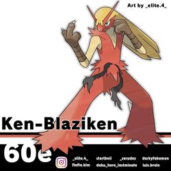  1:1 3_fingers alternate_color avian blaziken capcom character_name elite.4 feathers fingers generation_3_pokemon green_eyes ken_masters nintendo pokemon pokemon_(species) red_body red_feathers simple_background solo street_fighter white_background 