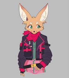  accessory anthro bandana belt canid canine clothed clothing earpiece fara_phoenix female fennec_fox fingerless_gloves flight_jacket fox freckles gloves green_eyes handwear heart_symbol hi_res iglioatelle inner_ear_fluff kerchief lapel_pin lesbian_pride_colors lgbt_pride looking_aside mammal nintendo orange_lesbian_pride_colors pin_accessory pride_color_accessory pride_colors pride_pin smile solo star_fox true_fox tuft 