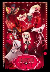  1_eye alastor_(hazbin_hotel) angel angel_dust arachnid arthropod bow_(feature) bow_tie breasts charlie_morningstar cherri_bomb_(hazbin_hotel) clothed clothing demon english_text fangs female gas_mask grin group hair hazbin_hotel hi_res humanoid husk_(hazbin_hotel) katie_killjoy_(hazbin_hotel) long_hair male mask niffty_(hazbin_hotel) not_furry_focus open_mouth open_smile reptile scalie sir_pentious&#039;_hat sir_pentious_(hazbin_hotel) smile snake spider teeth text tom_trench_(hazbin_hotel) tongue tongue_out vaggie_(hazbin_hotel) vivzmind 