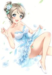  agoitei cleavage dress heels love_live!_sunshine!! sankuro skirt_lift watanabe_you 