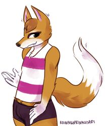  animal_crossing anthro blush canid canine canis chief_(animal_crossing) clothed clothing fur hi_res male mammal nintendo rainbowsprinklesart simple_background smile solo white_background wolf 