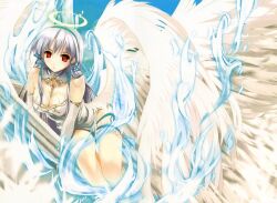  angel cradle misaki_kurehito red_eyes wings 