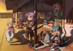  armor cherry_(dog) hiiragi_kagami hiiragi_tsukasa izumi_konata izumi_soujirou kobayakawa_yutaka kogami_akira kuroi_nanako kusakabe_misao lucky_star minegishi_ayano narumi_yui patricia_martin shiraishi_minoru takara_miyuki tamura_hiyori 