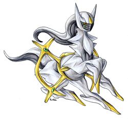 ambiguous_gender arceus feral generation_4_pokemon legendary_pokemon nintendo pearleden pokemon pokemon_(species) red_eyes simple_background solo tail white_background white_body