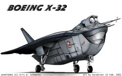 16:10 2001 aircraft ambiguous_gender artist_name boeing dated dire_aircraft dire_machine dire_vehicle karabiner living_aircraft living_machine living_vehicle looking_aside looking_at_viewer machine metallic_body not_furry simple_background solo vehicle white_background widescreen x-32 year