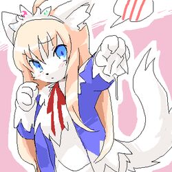 1:1 anthro blush canid canine canis digital_media_(artwork) domestic_dog female kemono low_res mammal oekaki princess royalty solo tail tissue wkar