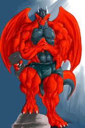 2:3 4_arms 4_pecs andrew_(diarmaidhutchence) anthro biped bulge clasped_hands claws clothed clothing diarmaidhutchence dragon dumbbell exercise fangs green_eyes hi_res holding_object holding_weights horn male membrane_(anatomy) membranous_wings multi_arm multi_limb multi_pecs muscular muscular_anthro muscular_male mythological_creature mythological_scalie mythology pecs raikenji scalie solo standing tail teeth weightlifting weights wings workout