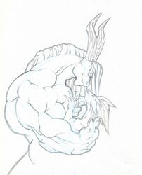 anthro claws dragon duo grin horn larger_male licking male male/male monochrome muscular mythological_creature mythological_scalie mythology nude scalie size_difference sketch smaller_male smile standing tkc2021 tongue tongue_out