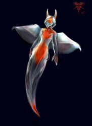 2002 ambiguous_gender anthro aquatic_gastropod black_background clione gastropod glaucer marine mollusk nullo sea_angel sea_slug signature simple_background slug solo underwater water