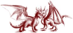 9_6 activision collar cynder dragon duo female feral horn inks male membrane_(anatomy) membranous_wings mythological_creature mythological_scalie mythology scalie spyro spyro_the_dragon tail wings