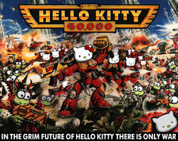 adeptus_astartes ambiguous_gender anthro armor ashtoreth axe battle battle_axe bolter bone crossover domestic_cat english_text felid feline felis female greeting group hello_kitty_(character) hello_kitty_(series) humanoid kero_kero_keroppi kerokerokeroppi keroppi machine mammal mod orc ork parody photoshop planet power_armor red_armor sanrio shooting skull space_marine space_orc text third-party_edit title_drop warhammer_(franchise) warhammer_40000 what