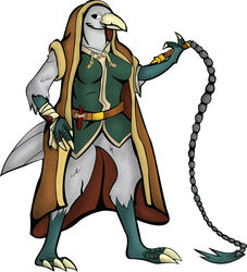  absurd_res anthro avian bandage bandaged_arm beak belt benjamin_garbutt bird blonde_highlights blood bodily_fluids bottomless bottomless_female breasts brown_cloak brown_clothing claws cloak clothed clothing corvid digitigrade dungeons_and_dragons feathers feet female flail gold_belt_buckle green_arms green_body green_clothing green_legs green_scales grey_body grey_feathers hasbro hi_res highlights_(coloring) hood hoodie kenku melee_weapon non-mammal_breasts oscine passerine scales scuted_feet scuted_hands scutes shirt solo tail tail_feathers talons toes topwear tunic weapon whip wizards_of_the_coast yellow_beak 