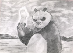  anthro bear dreamworks giant_panda graphite_(artwork) hi_res kung_fu_panda male mammal master_po_ping mishiranui-san pencil_(artwork) solo traditional_media_(artwork) 