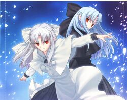  absurdres dress empty_eyes highres len long_hair melty_blood ren tsukihime type-moon type_moon white_len white_ren 