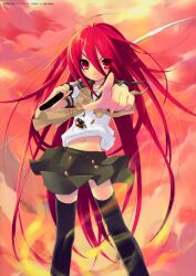  absurdres blush blush highres itou_noiji long_hair midriff noizi_itou school_uniform seifuku serafuku shakugan_no_shana shana thigh_highs thighhighs 