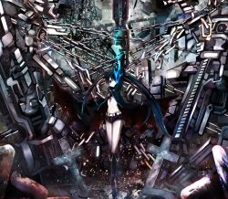  black_rock_shooter black_rock_shooter_(character) chains scar shino_(eefy) 