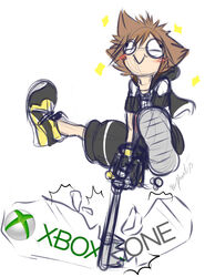 arms_in_front arms_together derp_eyes disney extended_arms extended_legs grandfathered_content human human_only keyblade kingdom_hearts legs_up logo male mammal melee_weapon microsoft not_furry simple_background solo sora_(kingdom_hearts) spread_legs spreading square_enix tartii video_game_logo weapon white_background xbox xbox_game_studios xbox_logo xbox_one