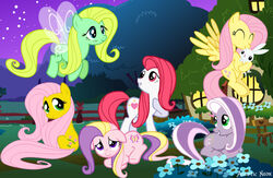 aquaticneon crossover cutie_mark equid equine feathered_wings feathers female feral flutter_pony_(mlp) fluttershy_(mlp) fluttershy_(mlp_g3) friendship_is_magic group hasbro hi_res mammal mlp_g1 mlp_g3 morning_glory_(mlp) my_little_pony my_little_pony_&#039;n_friends my_little_pony_(2003) my_little_pony_tales mythological_creature mythological_equine mythology on_model past_meets_present pegasus posey_(pre-g4) pre-g4 square_crossover style_emulation sweetheart_(mlp) wings wisteria_(mlp) yellow_body yellow_feathers