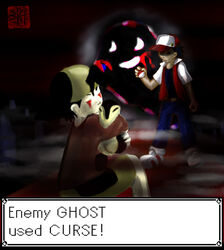 backwards_baseball_cap backwards_hat baseball_cap blood bodily_fluids cemetery clothed clothing corrupt creepy creepy_black creepypasta cyndaquil empty_eyes english_text ethan_(pokemon) fog generation_2_pokemon ghost glitch grave hair hat headgear headwear holding_object holding_pokeball human lost_silver male mammal nintendo pokeball pokemon pokemon_(species) pokemon_trainer red_(pokemon) red_eyes sad smile spirit standard_pokeball text unknown_artist