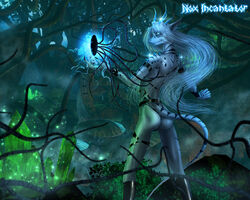 2013 3d_background 5:4 5_fingers alien anthro armlet ass black_clothing black_footwear black_tentacles blue_body blue_eyes blue_horn blue_skin bracelet claws clothing crystal demon detailed_background digital_media_(artwork) fangs fantasy femboy fingers footwear forest fungus glowing hair hi_res horn hybrid jewelry kriin leather leather_clothing leather_strap leather_underwear leglet long_hair long_legs magic magic_user male markings multi_horn multicolored_body multicolored_skin mushroom night outside plant portal selker selker_ari solo spell spellcasting spots spotted_body spotted_skin straps striped_body striped_skin stripes teeth tentacle thong tree two_tone_body two_tone_skin underwear white_hair