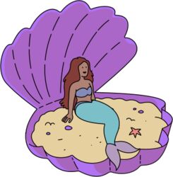  2023 4_fingers alpha_channel ambient_sealife ambient_starfish ariel_(disney) asterozoan bare_shoulders blue_tail breasts brown_hair clothing colored dark_body dark_skin digital_drawing_(artwork) digital_media_(artwork) disney dot_eyes echinoderm female fin fingers fish_tail front_view google google_doodle hair human_torso humanoid legless long_hair low_res mammal marine merfolk mermaid_tail midriff purple_fin sand scales seashell shaded shell simple_background simple_eyes simple_shading sitting solo split_form tail tail_fin the_little_mermaid_(1989) the_little_mermaid_(2023) three-quarter_view toony transparent_background unknown_artist 