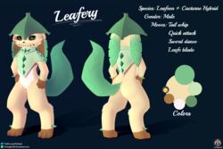  anthro belly bottomless brown_body brown_fur cacturne capelet clothed clothing digitigrade eeveelution english_text fur generation_3_pokemon generation_4_pokemon gloves_(marking) hat headgear headwear hi_res hybrid leaf leaf_ears leaf_tail leafeon leafery_(character) leaves_on_body leg_markings male markings model_sheet mostly_nude multicolored_body multicolored_fur nintendo pokemon pokemon_(species) senz socks_(marking) solo standing tail text url white_belly white_body white_fur 