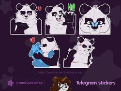  4:3 angry anthro arthropod bear blowing_kiss butterfly giant_panda insects kissing lepidopteran male mammal naoto solo sticker sticker_pack telegram telegram_sticker 