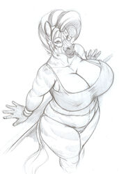 &quot;big_mama&quot;_rosie_(blackfox85) anthro big_breasts biped blackfox85 breasts cleavage clothed clothing curvy_figure equid equine eyewear female glasses huge_breasts line_art looking_at_viewer mammal mature_anthro mature_female midriff monochrome navel overweight overweight_anthro overweight_female panties smile solo standing stripes traditional_media_(artwork) underwear voluptuous wide_hips zebra