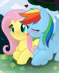 blue_body blue_feathers blue_fur blush duo equid equine feathered_wings feathers female female/female fluttershy_(mlp) friendship_is_magic fur hair hasbro hikariviny licking mammal multicolored_hair my_little_pony mythological_creature mythological_equine mythology pegasus rainbow_dash_(mlp) rainbow_hair tongue tongue_out wings