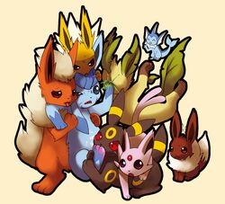 3_toes :3 ambiguous_gender black_body black_fur blue_body blue_fur blush brown_body brown_eyes brown_fur canid canine closed_eyes eevee eeveelution espeon feet feral flareon fur generation_1_pokemon generation_2_pokemon generation_4_pokemon glaceon green_body green_fur group jolteon leafeon mammal moffuriini_(artist) nintendo open_mouth orange_eyes paint pokemon pokemon_(species) purple_body purple_eyes purple_fur red_body red_eyes red_fur simple_background teeth toes tongue tuft umbreon vaporeon yellow_body yellow_fur