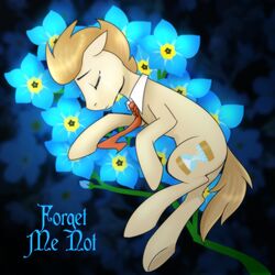 1:1 balddumborat bodily_fluids brown_body brown_fur brown_hair bubble closed_eyes crying cutie_mark doctor_whooves_(mlp) earth_pony equid equine feral flower friendship_is_magic fur hair hasbro horse male mammal my_little_pony necktie plant pony sad shirt_collar solo tears