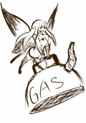 airy_(bravely_default) bravely_default english_text fairy female gas_can gas_canister humanoid humanoid_pointy_ears insect_wings micro monochrome not_furry parody silicon_studio solo source_request text the_simpsons unknown_artist wings