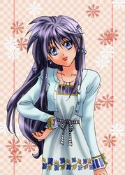  black_hair blue_eyes dress female gensou_suikoden gensou_suikoden_i gensou_suikoden_ii long_hair long_sleeves lowres sirotuka_lambda solo viki_(suikoden) 