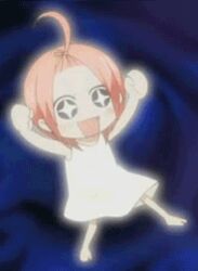  +_+ ahoge animated animated anime_screenshot dancing female forehead high_ponytail kuzuryuu_momoko lowres paffendorf short_hair solo sumomomo_momomo 