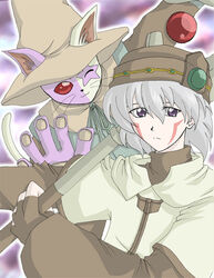  .hack// .hack//sign 1boy animal_ears artist_request cat_ears hat maha_(.hack//) male_focus photoshop_(medium) staff tsukasa_(.hack//) 