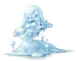  female female goo_girl hair_over_eyes ls-lrtha monster_girl simple_background solo white_background 