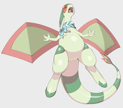  3_fingers ambiguous_gender angry bandana bandanna_only biped claws clothed clothing digital_media_(artwork) digitigrade fangs featureless_crotch feral fingers flygon flying ganguro_(artist) generation_3_pokemon glistening glistening_body green_body green_wings grey_background grey_bandanna grey_clothing grey_kerchief grey_neckerchief hi_res kerchief kerchief_only markings membrane_(anatomy) membranous_wings mostly_nude multicolored_bandanna multicolored_clothing multicolored_kerchief multicolored_neckerchief multicolored_wings neckerchief neckerchief_only nintendo open_mouth partially_clothed pink_tongue pokemon pokemon_(species) red_wings scarf simple_background slightly_chubby solo striped_markings striped_tail stripes tail tail_markings teeth tongue two_tone_bandanna two_tone_clothing two_tone_kerchief two_tone_neckerchief two_tone_wings white_bandanna white_clothing white_kerchief white_neckerchief wings 