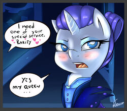  2015 atane27 blue_eyes blue_eyeshadow blush clothing dialogue digital_media_(artwork) english_text equid equine eyeshadow female friendship_is_magic hair hasbro heart_symbol horn inside makeup mammal my_little_pony mythological_creature mythological_equine mythology purple_hair rarity_(mlp) shaded solo text unicorn 