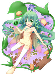  :d alraune_(p&amp;d) bare_shoulders clothing_cutout commentary_request dress drill_hair female flower green_eyes green_hair highres long_hair mizuki_(kogetsu-tei) monster_girl open_mouth plant_girl plant_hair puzzle_&amp;_dragons smile solo thighhighs underboob_cutout 