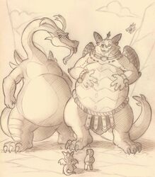  activision anthro belly big_belly dragon european_mythology group hi_res link long_neck macro magnus_(spyro) male mythological_creature mythological_scalie mythology nintendo overweight overweight_anthro overweight_male rescued_dragons_(spyro) scalie sillywerwolf size_difference spyro spyro_reignited_trilogy spyro_the_dragon tail the_legend_of_zelda toon_link traditional_media_(artwork) valoo western_dragon wind_waker 