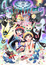  6+boys 6+girls acerola_(pokemon) archie_(pokemon) backpack bag blacephalon black_hair black_pants black_shirt blonde_hair blue_eyes blue_hair blue_shirt braid brother_and_sister burnet_(pokemon) closed_eyes cocoloco commentary_request copyright_name cyrus_(pokemon) dark-skinned_male dark_skin dress dual_persona dulse_(pokemon) elio_(pokemon) faba_(pokemon) flower formal ghetsis_(pokemon) giovanni_(pokemon) gladion_(pokemon) green_eyes green_hair guzma_(pokemon) hair_flower hair_ornament hair_over_one_eye hairband handbag hat hat_flower hau_(pokemon) highres hood hoodie ilima_(pokemon) kiawe_(pokemon) kukui_(pokemon) lab_coat lana_(pokemon) lillie_(pokemon) litten long_hair lusamine_(pokemon) lysandre_(pokemon) mallow_(pokemon) mantine maxie_(pokemon) mimikyu mina_(pokemon) mother_and_daughter mother_and_son multicolored_clothes multicolored_dress multicolored_hair multiple_boys multiple_girls necrozma necrozma_(dawn_wings) necrozma_(dusk_mane) open_mouth orange_hair orange_shirt overalls pants phyco_(pokemon) pink_hair poipole pokedex pokemon pokemon_(creature) pokemon_sm pokemon_usum ponytail popplio purple_hair red_eyes red_hair red_shorts rotom rotom_dex rowlet sandals selene_(pokemon) shirt short_hair short_sleeves shorts siblings sleeveless sleeveless_dress sleeveless_shirt soliera_(pokemon) sophocles_(pokemon) spiked_hair stakataka suit sun_hat tank_top team_rainbow_rocket team_skull torn_clothes twin_braids twintails ultra_recon_squad_uniform white_dress white_hat white_shirt z-ring zossie_(pokemon) 