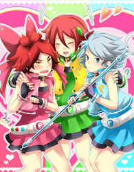  3boys ? akatsutsumi_momoko akatsutsumi_momoko_(cosplay) akazutsumi_momoko bad_id cosplay gotokuji_miyako gotokuji_miyako_(cosplay) goutokuji_miyako hyper_blossom hyper_blossom_(cosplay) inazuma_eleven inazuma_eleven_(series) kao_lee kiyama_hiroto male male_focus matsubara_kaoru matsubara_kaoru_(cosplay) multiple_boys nagumo_haruya powered_buttercup powered_buttercup_(cosplay) powerpuff_girls powerpuff_girls_z red_hair rolling_bubbles rolling_bubbles_(cosplay) suzuno_fuusuke trap white_hair 