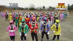  absolutely_everyone arms_folded crossed_arms everyone gokaiger sand screencap super_sentai tree trees 