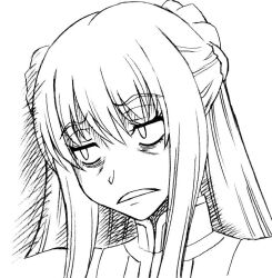  artist_request disgust disgusted female gundam gundam_00 long_hair marina_ismail monochrome solo 